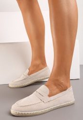 Beżowe Mokasyny z Imitacji Zamszu z Plecionką Wokół Podeszwy Lieanna. Brązowe mokasyny damskie Born2be, bez obcasa. Za 44.99 zł.
