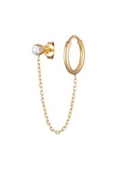 Elli Piercing damski Creole 2-otworowy z kryształem z pozłacanego srebra próby 925 Kolczyki koła 1 ct Damski. Kolczyki damskie Elli, pozłacane. Za 263.99 zł.