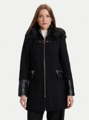 Morgan Płaszcz wełniany 222-GSIBIL Czarny Regular Fit. Czarne płaszcze damskie Morgan, na zimę, bez wzorów, z syntetyku, bez kaptura. Za 689.99 zł.