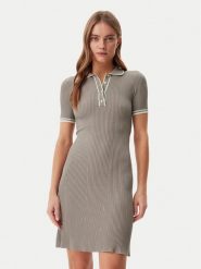 Guess Sukienka dzianinowa W5GK84 Z3L10 Beżowy Regular Fit. Brązowe sukienki damskie Guess, z aplikacjami, z dzianiny, bez ramiączek. Za 369.99 zł.
