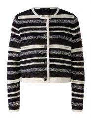 Oui Kardigan w kolorze czarno-białym rozmiar: 36. Białe kardigany damskie Oui, bez wzorów, ze splotem. Za 217.99 zł.