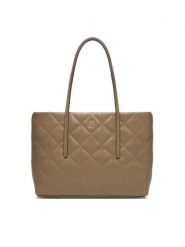 Calvin Klein Torebka Quilted Small Tote LV04F3325G Beżowy. Brązowe torebki klasyczne damskie Calvin Klein, ze skóry, bez dodatków. Za 649.99 zł.