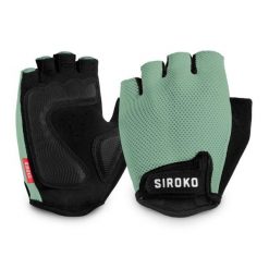 Rękawiczki rowerowe unisex Aero Green. Zielone rękawiczki damskie SIROKO, bez wzorów, z nylonu. W wyprzedaży za 84.00 zł.