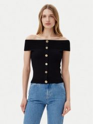 Morgan Sweter 251-MDONA M Czarny Regular Fit. Czarne swetry klasyczne damskie Morgan, m, z syntetyku, bez kołnierzyka. Za 129.99 zł.