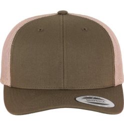 Dwukolorowa Czapka Trucker Retro. Zielone czapki damskie FLEXFIT, bez wzorów. Za 64.99 zł.