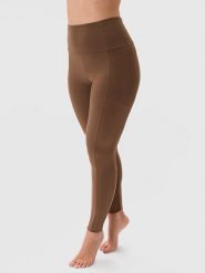 Les Lunes Legginsy sportowe "Luna Active" w kolorze brązowym rozmiar: XL. Brązowe legginsy damskie Les Lunes, xl, bez wzorów, z podwyższonym stanem, outdoorowe. Za 173.99 zł.