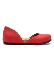 Comfortfusse Skórzane baleriny w kolorze czerwonym rozmiar: 42. Czerwone balerinki damskie Comfortfüße, bez wzorów, z nubiku, z okrągłym noskiem. Za 224.45 zł.