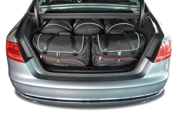 Torby Do Bagażnika Audi A8 2010-2017 5Szt Kjust. Czarne torby podróżne KJUST, bez wzorów, z kauczuku. Za 1,508.00 zł.