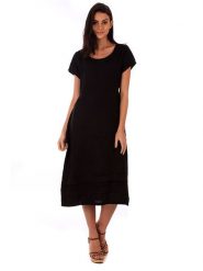 Lin Passion Lniana sukienka w kolorze czarnym rozmiar: 36/38. Czarne sukienki damskie Lin Passion, bez wzorów, klasyczne, bez ramiączek. Za 113.99 zł.