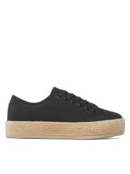Jenny Fairy Espadryle WS080701-05ECO Czarny. Czarne espadryle damskie Jenny Fairy, bez wzorów, z materiału, bez obcasa. Za 119.99 zł.