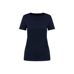 Damska koszulka suprima v-neck Kariban Premium. Niebieskie koszulki sportowe damskie KARIBAN, bez wzorów, z bawełny, bez ramiączek. Za 126.50 zł.