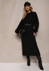 Czarna Pudełkowa Sukienka z Wiskozą i Półgolfem Salindra. Czarne sukienki damskie Renee, bez wzorów, z wiskozy, eleganckie, bez ramiączek. W wyprzedaży za 111.99 zł.