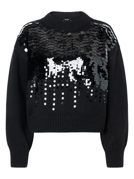 More & More Sweter w kolorze czarnym rozmiar: 42. Czarne swetry klasyczne damskie More & More, bez kołnierzyka. Za 126.99 zł.