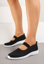 Czarne Wsuwane Tenisówki z Ozdobnym Paskiem i Perforacją Zelsedi. Czarne obuwie sportowe damskie Born2be, na lato, z jeansu, bez zapięcia, tenisowe. Za 44.99 zł.