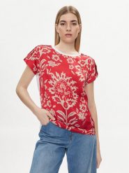 Liu Jo Bluzka MA4116 J7821 Czerwony Regular Fit. Czerwone bluzki damskie Liu Jo, xs, bez wzorów, z syntetyku, bez kołnierzyka, bez ramiączek. Za 479.99 zł.