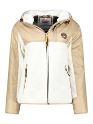 Geographical Norway Kurtka polarowa "Ulyssim" w kolorze beżowo-białym rozmiar: XL. Białe kurtki damskie Geographical Norway, xl, bez wzorów, z polaru, bez kaptura. Za 121.45 zł.