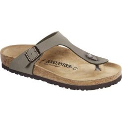 Japonki damskie Birkenstock Gizeh. Szare klapki damskie Birkenstock, bez wzorów, z materiału, bez obcasa, bez zapięcia. Za 339.00 zł.