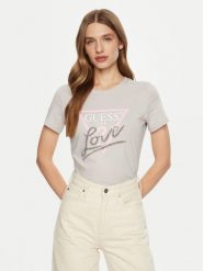 Guess T-Shirt W5RI10 I3Z14 Szary Regular Fit. Szare t-shirty damskie Guess, s, z aplikacjami, z bawełny, bez kołnierzyka. Za 119.99 zł.