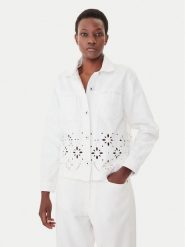 Morgan Kurtka jeansowa 252-VBRAD Biały Regular Fit. Białe kurtki damskie Morgan, bez wzorów, z bawełny, bez kaptura. Za 359.99 zł.