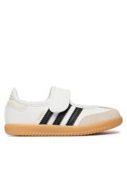 Adidas Baleriny Samba Jane LA3703 Biały. Białe baleriny dziewczęce Adidas, bez wzorów, ze skóry, bez obcasa, bez zapięcia. Za 219.99 zł.