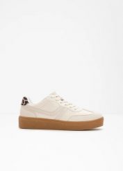 Sneakersy na platformie w stylu retro. Czerwone obuwie sportowe casual damskie bonprix, bez zapięcia. Za 147.99 zł.