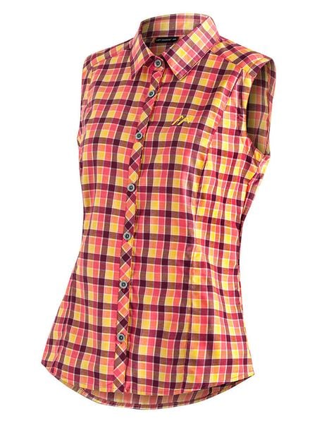 Maier Sports Koszula funkcyjna "Paloma" w kolorze żółto-czerwono-fioletowym rozmiar: 40. Czerwone koszule damskie Maier Sports, bez wzorów, z materiału, bez kołnierzyka, bez ramiączek. Za 104.89 zł.