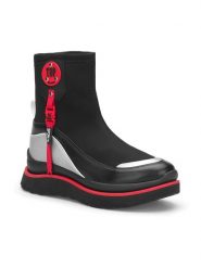 Trendyol Botki w kolorze biało-czarno-czerwonym rozmiar: 37. Białe botki damskie Trendyol, bez obcasa, bez zapięcia. Za 130.99 zł.