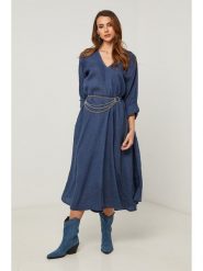 Fleur de Lin Sukienka w kolorze granatowym rozmiar: S. Niebieskie sukienki damskie Fleur de Lin, bez wzorów, ze lnu, bez ramiączek. Za 214.19 zł.