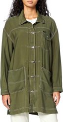 DAMSKA TUNIKA LEE ELONGATED DUSTER COA REGULAR FIT OLIVE GREEN L45WCWNX 112110654. Zielone sukienki damskie Lee, bez wzorów, bez ramiączek. Za 199.99 zł.
