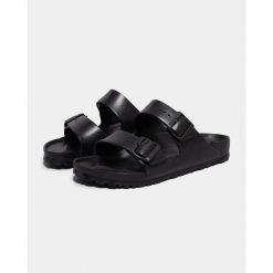 Klapki unisex Birkenstock Arizona W Eva. Czarne klapki damskie Birkenstock, bez wzorów, z materiału, bez obcasa, bez zapięcia. Za 189.00 zł.