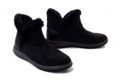 INBLU WG-22 014 czarny, botki damskie. Czarne botki damskie Inblu, na zimę, bez obcasa, bez zapięcia. Za 119.90 zł.
