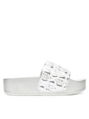Liu Jo Klapki Mykonos 01 BA5097 EX252 Srebrny. Szare klapki damskie Liu Jo, bez wzorów, z tworzywa sztucznego, bez obcasa, bez zapięcia. Za 169.99 zł.