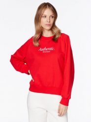 New Balance Bluza WT31557 Czerwony Regular Fit. Czerwone bluzy damskie New Balance, m, bez wzorów, z bawełny, bez kaptura. Za 399.99 zł.