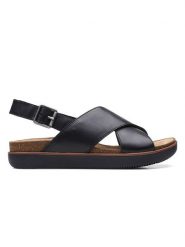 Clarks Skórzane sandały w kolorze czarnym rozmiar: 38. Czarne sandały damskie Clarks, bez wzorów, ze skóry, z otwartym noskiem, bez obcasa, bez zapięcia. Za 170.45 zł.