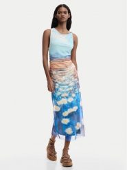 Desigual Sukienka letnia Celeste 26SWVK28 Niebieski Slim Fit. Niebieskie sukienki damskie Desigual, bez wzorów, z syntetyku, bez ramiączek. Za 539.99 zł.