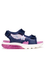 Geox Sandały J Sandal Ciberdron G J55MWA 0ASKN C0694 M Granatowy. Niebieskie sandały dziewczęce Geox, ze skóry, bez obcasa, bez zapięcia. Za 249.99 zł.