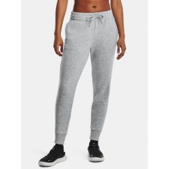 Spodnie Damskie Dresowe Joggery Under Armour Rival Fleece. Szare spodnie dresowe damskie Under Armour, bez wzorów, z dresówki. Za 269.99 zł.
