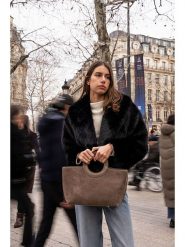 Maison héritage PARIS Skórzana torebka "Mini Saumur" w kolorze szarobrązowym - 30 x 24 x 10 cm rozmiar: onesize. Brązowe torebki klasyczne damskie maison héritage PARIS, z materiału, przez ramię, bez dodatków. Za 304.99 zł.