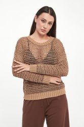 Sweter damski ażurowy lniany Onirica WEEKEND MAX MARA. Swetry klasyczne damskie Weekend Max Mara, m, ze lnu, bez kołnierzyka. Za 1,209.00 zł.