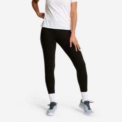 Legginsy fitness damskie Domyos. Czarne legginsy damskie DOMYOS, l, bez wzorów, z bawełny. Za 29.99 zł.