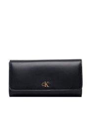 Calvin Klein Portfel Ck Long Wallet LV04F1224G Czarny. Czarne portfele damskie Calvin Klein, bez wzorów, ze skóry. Za 329.99 zł.