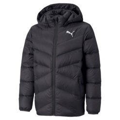 Puma Kurtka Packlite Down 58956501. Czarne kurtki damskie Puma, bez wzorów, z materiału, z kapturem. Za 353.99 zł.