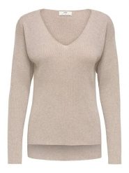 JDY Sweter "New" w kolorze szarobrązowym rozmiar: S. Brązowe swetry klasyczne damskie JDY, s, prążkowane, z asymetrycznym kołnierzem. Za 129.95 zł.