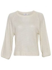 MOSS COPENHAGEN Sweter "Kobra" w kolorze kremowym rozmiar: M/L. Brązowe swetry klasyczne damskie Moss Copenhagen, l, z wiskozy, bez kołnierzyka. Za 149.31 zł.