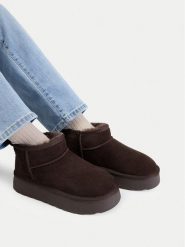 Badura Śniegowce WFA3080-4 Brązowy. Brązowe śniegowce damskie Badura, ze skóry. Za 229.99 zł.