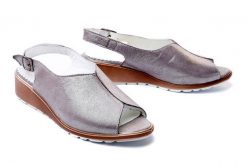 LANQIER 42C643 dark silver, sandały damskie. Szare sandały damskie Lanqier, bez wzorów, z gumy, bez obcasa, na koturnie, bez zapięcia. Za 113.94 zł.