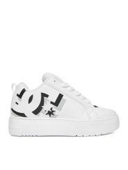 DC Shoes Sneakersy CEO-COURT GRAFFIK PLATFORM DC02422101 Biały. Białe obuwie sportowe damskie DC Shoes, ze skóry, bez zapięcia. Za 199.99 zł.