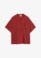 Bluzka oversize z krótkim rękawem. Czarne bluzki damskie bonprix, bez wzorów, bez kołnierzyka, bez ramiączek. Za 79.99 zł.