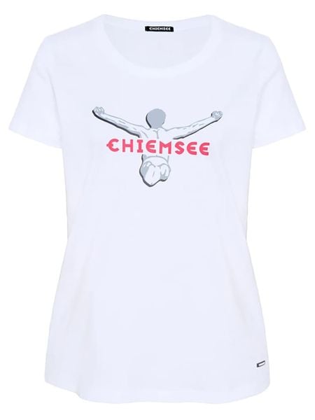 Chiemsee Koszulka "Sera" w kolorze białym rozmiar: S. Białe bluzki damskie Chiemsee, s, bez wzorów, z bawełny, bez kołnierzyka, bez ramiączek. Za 64.95 zł.