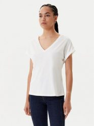 Morgan Bluzka 251-DORINA Biały Regular Fit. Białe bluzki damskie Morgan, m, bez wzorów, z bawełny, bez kołnierzyka, bez ramiączek. Za 149.99 zł.